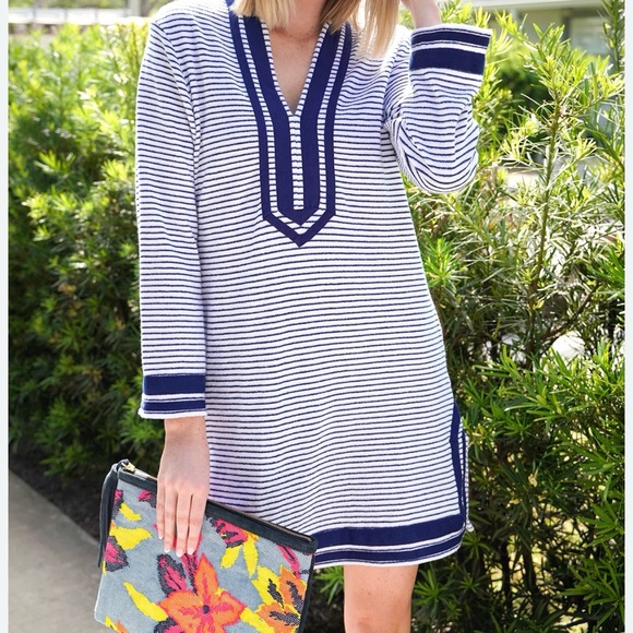 Cabana Life Terry Tunic Coverup UPF 50
Navy Blue White Stripe Women’s S - Picture 1 of 14
